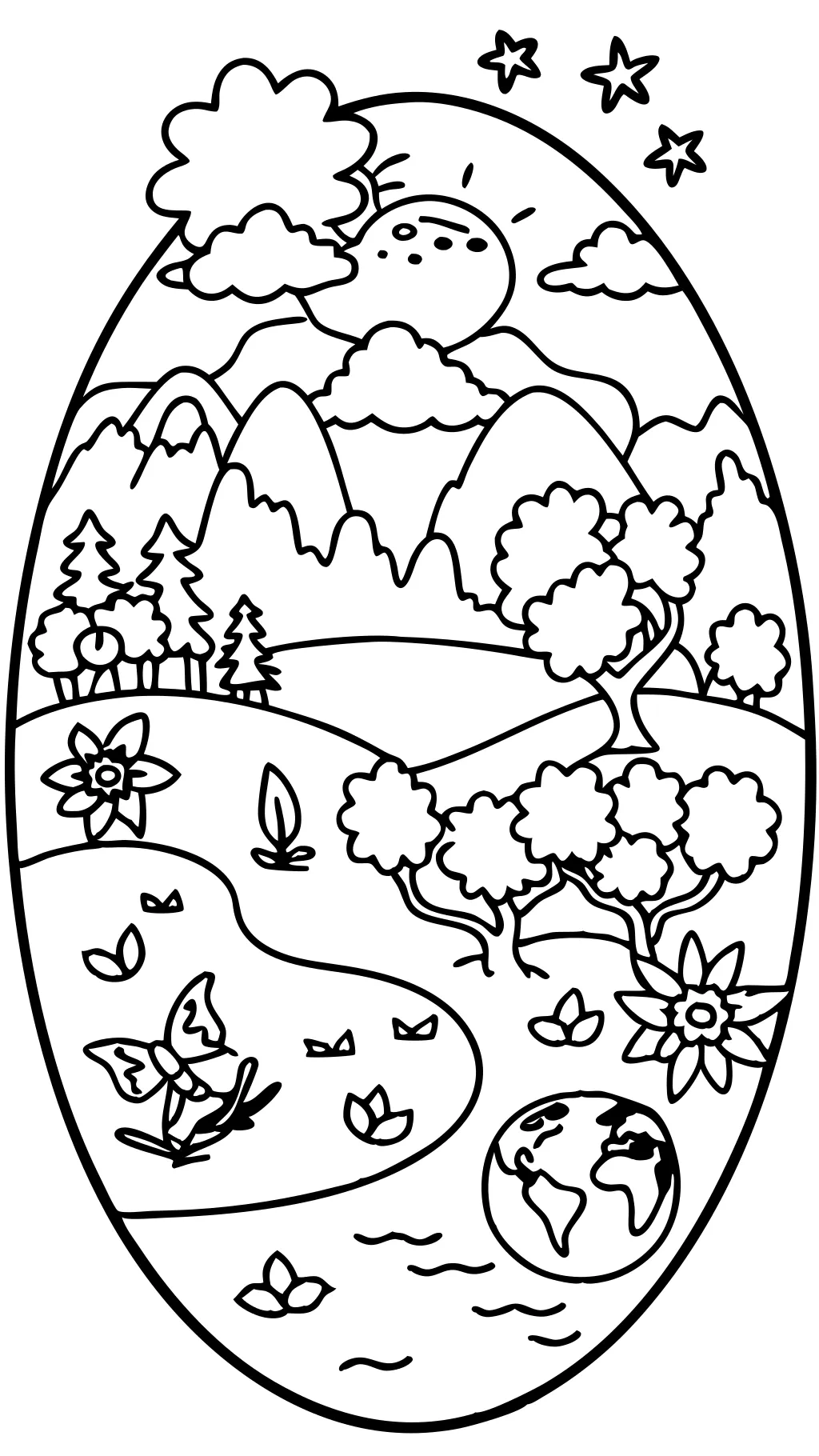 coloring page earth day